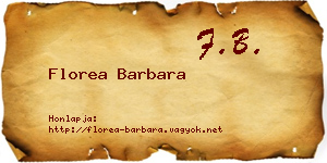 Florea Barbara névjegykártya